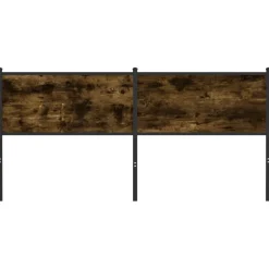 Sängynpääty savutammi 160 cm tekninen puu ja teräs (07702)