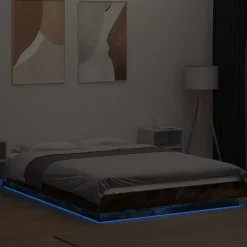 Sängynrunko LED-valoilla, tekninen puu, eri värejä ja kokoja (38011)