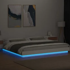 Sängynrunko LED-valoilla, tekninen puu, eri värejä ja kokoja (38011)