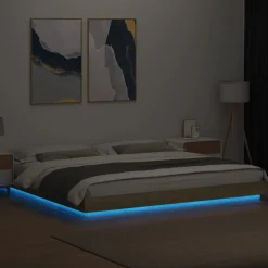 Sängynrunko LED-valoilla, tekninen puu, eri värejä ja kokoja (38011)