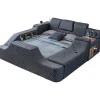 Sängynrunko Linento Furniture Escape Smart, 240x290cm, hierontatoiminto, USB-portti, äänentoisto, musta