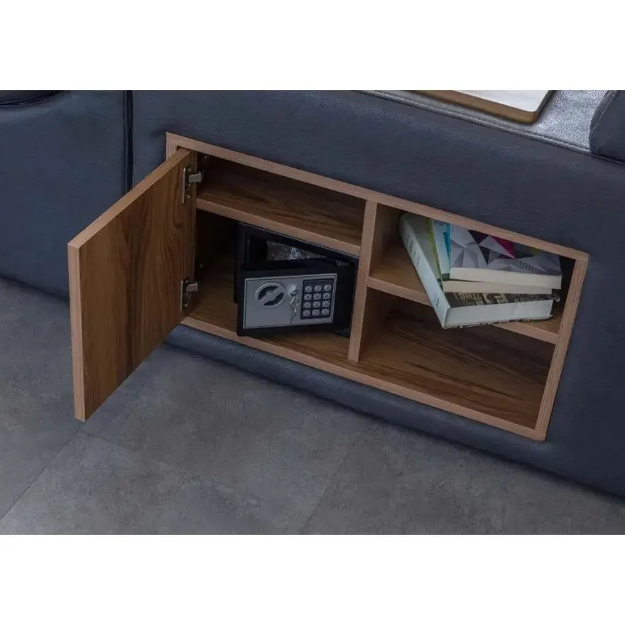 Sängynrunko Linento Furniture Escape Smart, 240x290cm, hierontatoiminto, USB-portti, äänentoisto, musta