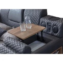 Sängynrunko Linento Furniture Escape Smart, 240x290cm, hierontatoiminto, USB-portti, äänentoisto, musta