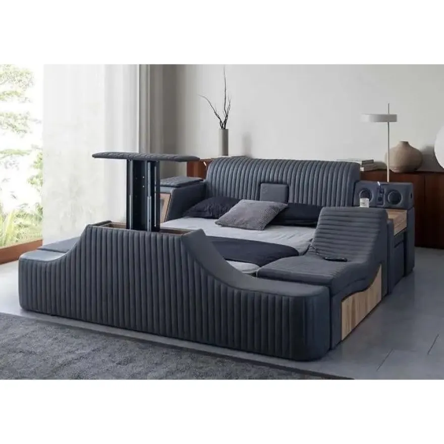 Sängynrunko Linento Furniture Sunshine Smart, 250x290cm, USB-portti, äänentoisto, hierontamekanismi