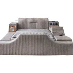 Sängynrunko Linento Furniture Sunshine Smart, 250x290cm, USB-portti, äänentoisto, hierontamekanismi
