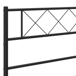 Sängynrunko metalli päädyllä musta 90x200 cm (72270)