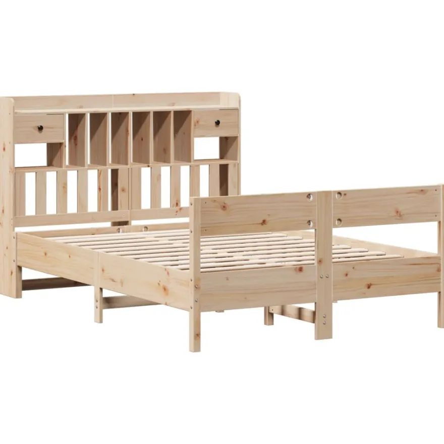 Sänky kirjahyllyllä, täysi mänty, eri kokoja ja värejä (44206)