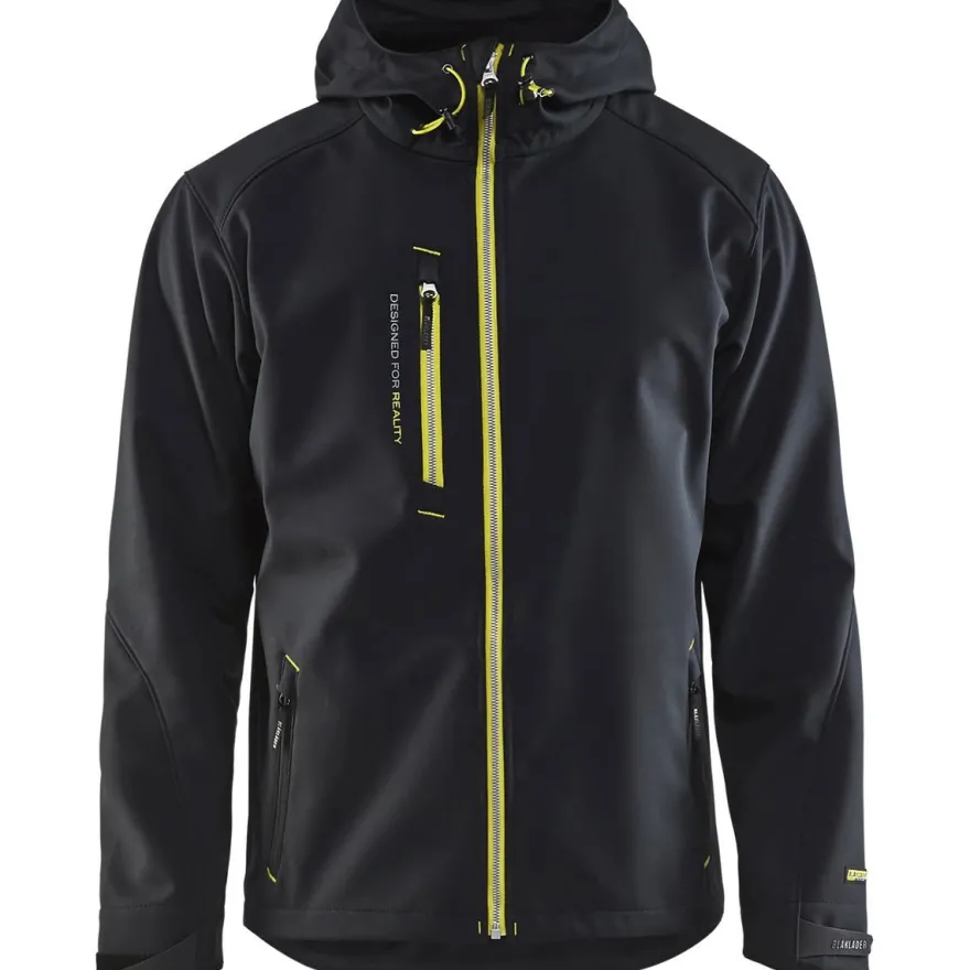 Softshell-takki Blåkläder 4949, musta/keltainen