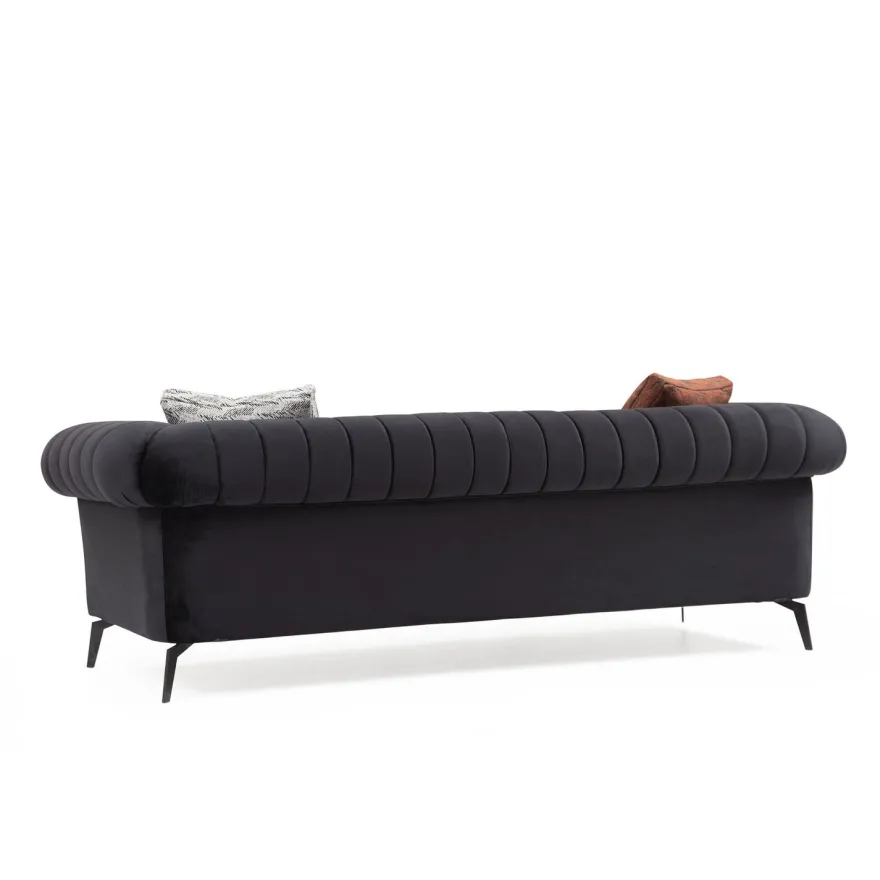 Sohva Linento Furniture Costa D, 3-istuttava, musta