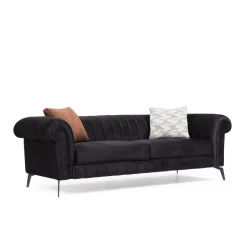 Sohva Linento Furniture Costa D, 3-istuttava, musta