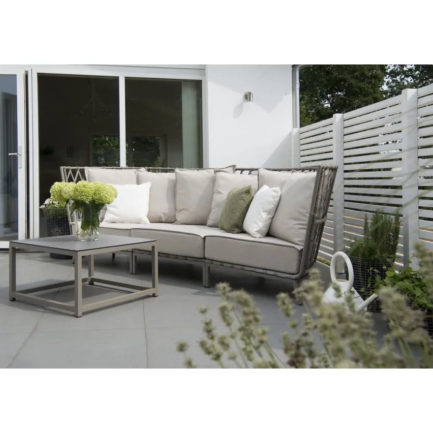 Sohvapöytä Hillerstorp Jet Set, 70x70cm, beige, keraaminen lasitaso