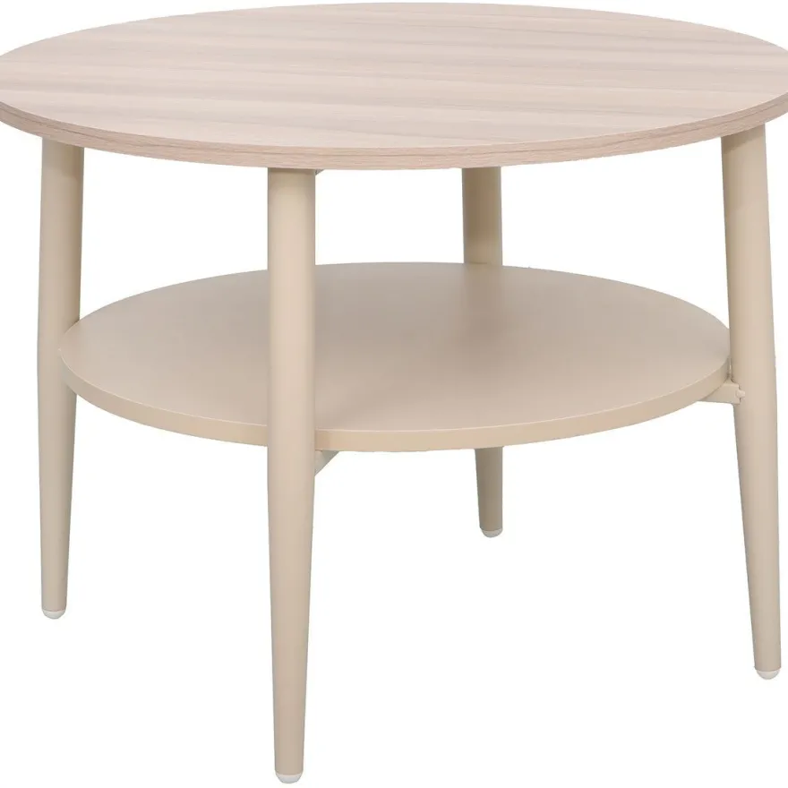 Sohvapöytä Home4You LESTER 60x60xK45 cm, vaalea puu/beige