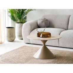 Sohvapöytä House Nordic Annecy, ø70x41cm, hiekka/travertiinikuosi