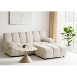 Sohvapöytä House Nordic Annecy, ø70x41cm, hiekka/travertiinikuosi