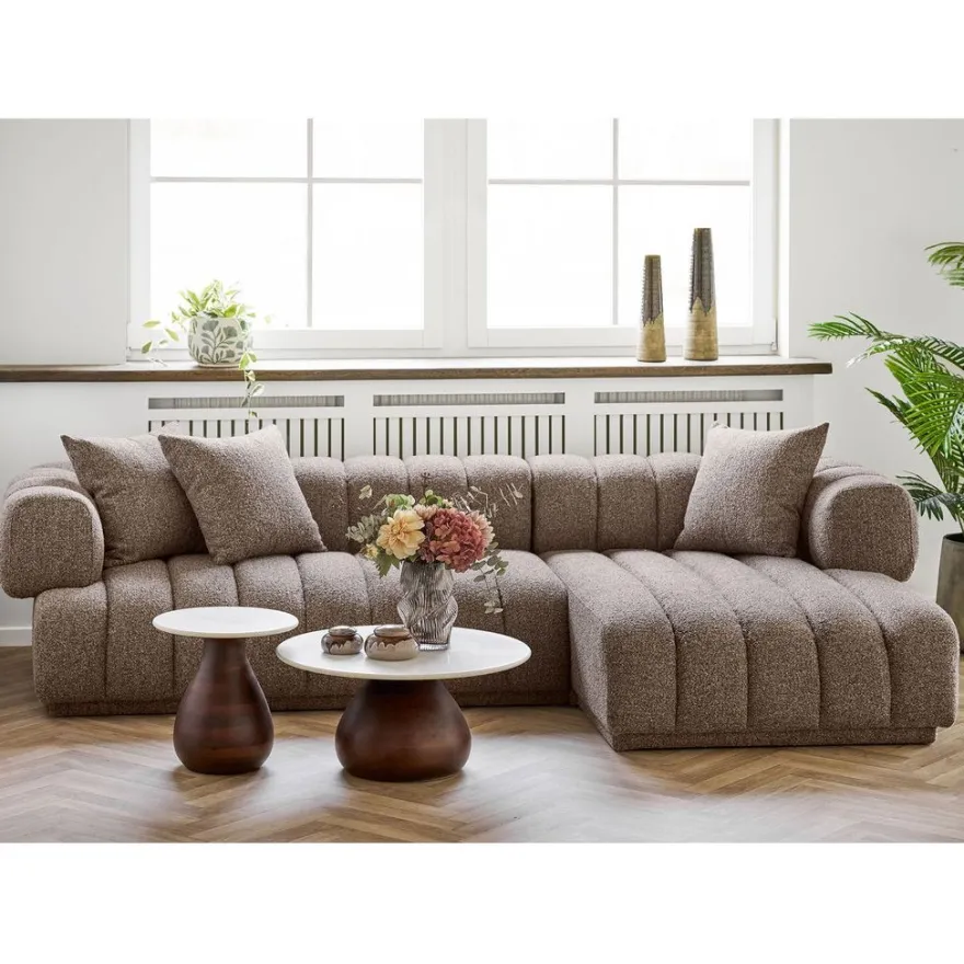 Sohvapöytä House Nordic Heide, ø70x35cm, valkoinen/tummanruskea