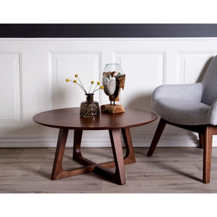 Sohvapöytä House Nordic Hellerup, ø75x36cm, pähkinäviilu
