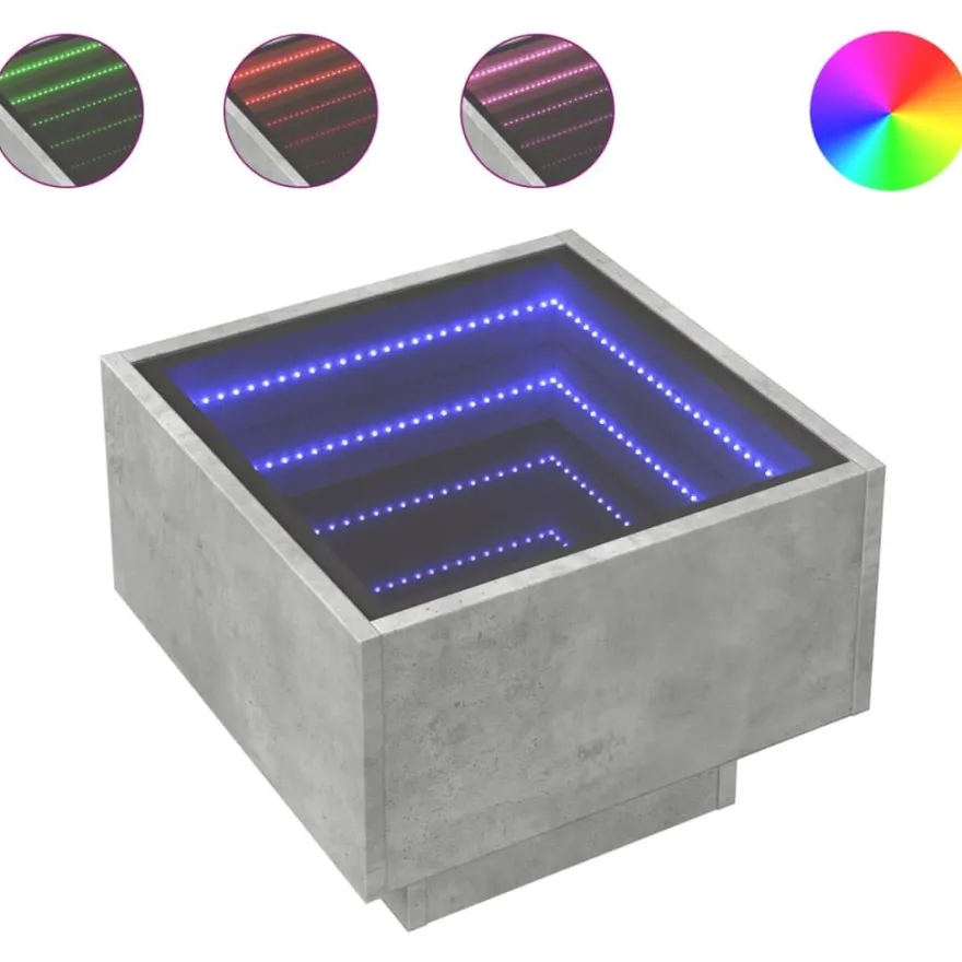 Sohvapöytä Infinity LED-valoilla, 40x40x30 cm, eri värejä (38660)