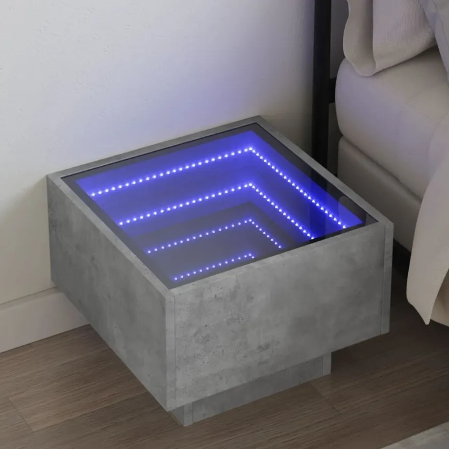 Sohvapöytä Infinity LED-valoilla, 40x40x30 cm, eri värejä (38660)