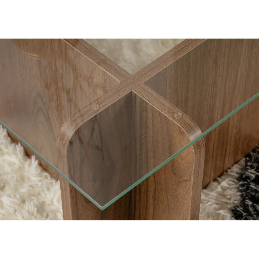 Sohvapöytä Linento Furniture Flavio 105x30cm lasikansi
