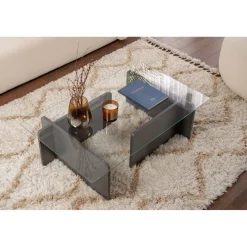 Sohvapöytä Linento Furniture Flavio 105x30cm lasikansi