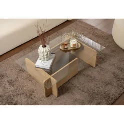 Sohvapöytä Linento Furniture Flavio 105x30cm lasikansi