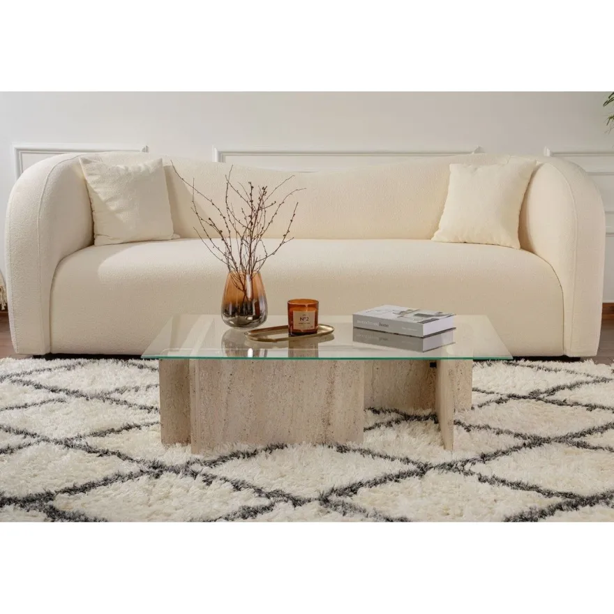 Sohvapöytä Linento Furniture Flavio 105x30cm lasikansi