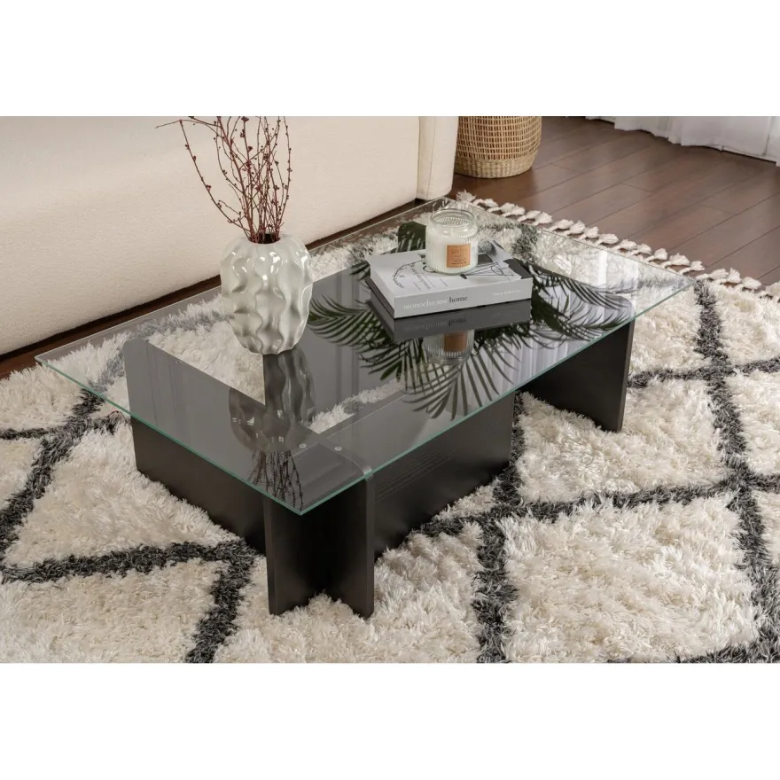 Sohvapöytä Linento Furniture Flavio 105x30cm lasikansi