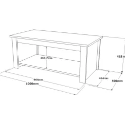 Sohvapöytä Linento Furniture LV14, kivikuosi, hopea/harmaa