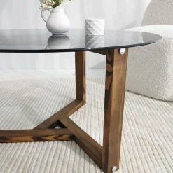 Sohvapöytä Linento Furniture Miro, 75cm, savulasi, ruskea