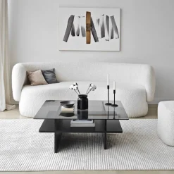 Sohvapöytä Linento Furniture Saga Square 90x35cm lasikansi