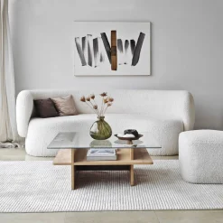 Sohvapöytä Linento Furniture Saga Square 90x35cm lasikansi