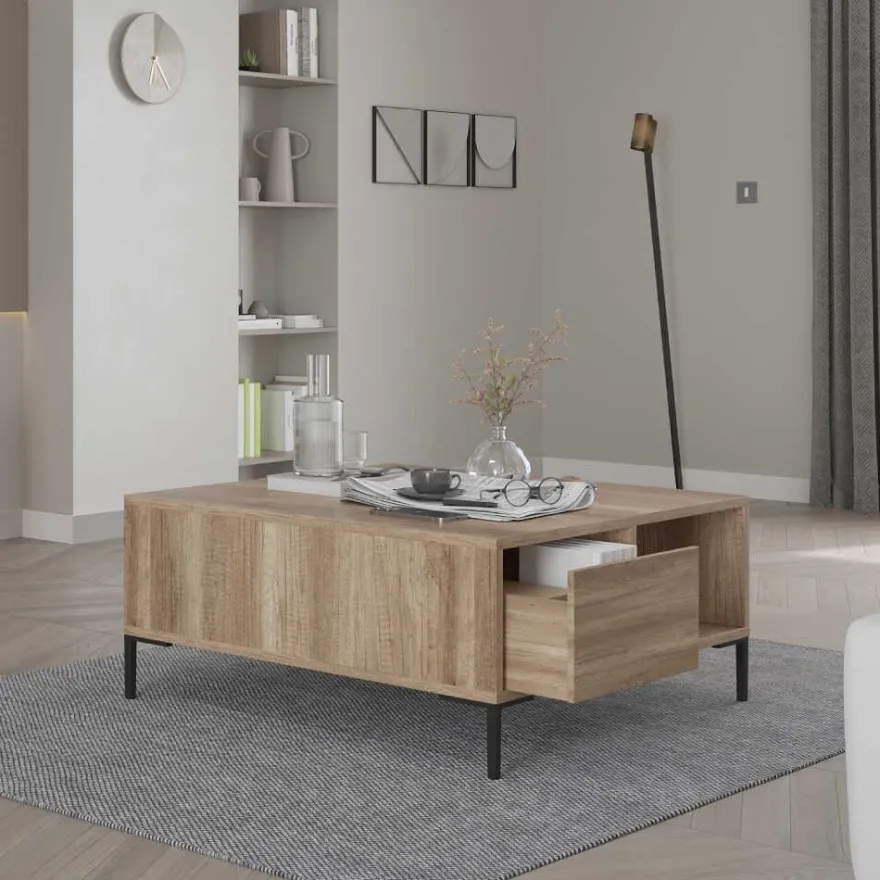 Sohvapöytä Linento Furniture SHP-660, 90x90cm, vetolaatikolla