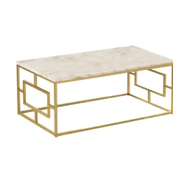 Sohvapöytä Linento Furniture VG12-GE valkoinen marmori/kulta