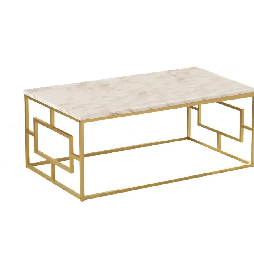 Sohvapöytä Linento Furniture VG12-GE valkoinen marmori/kulta