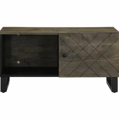 Sohvapöytä musta 80x50x40 cm täysi mangopuu (17688)