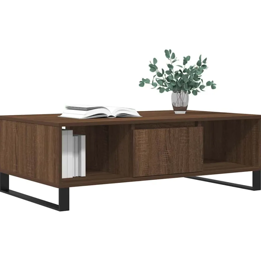 Sohvapöytä ruskea tammi 104x60x35 cm tekninen puu (27099)
