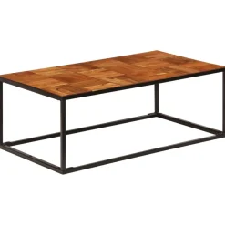 Sohvapöytä 110x60x40 cm akasiapuu ja teräs