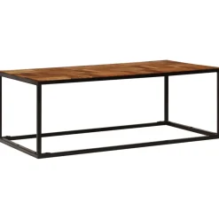 Sohvapöytä 110x60x40 cm akasiapuu ja teräs