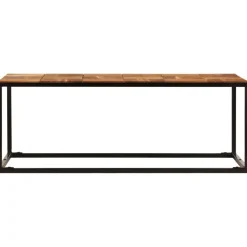 Sohvapöytä 110x60x40 cm akasiapuu ja teräs