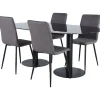 Soikea ruokailuryhmä Venture Home, 180x100cm musta Pillan-pöytä + 4 Windu-tuolia