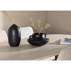 Soikea ruokailuryhmä Venture Home, 180x90cm vaalea Andy-pöytä + 4 beigeä Leone-tuolia, vakosametti