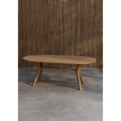 Soikea ruokapöytä Venture Home Kenya, 200x100cm, luonnollinen tiikki