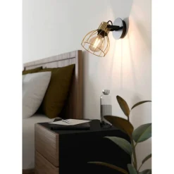 Spottivalaisin Eglo Sambatello, 40W, 26x15x22cm, harjattu messinki/musta