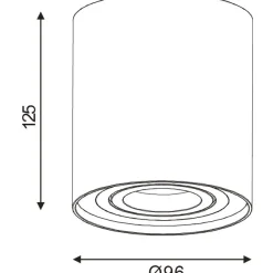 Spottivalaisin Lucide Tube, Ø9.6cm, GU10, valkoinen