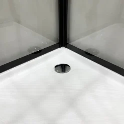 Suihkukaappi Bathlife Betrakta, 90x70cm, pyöreä, kirkas lasi, musta kehys