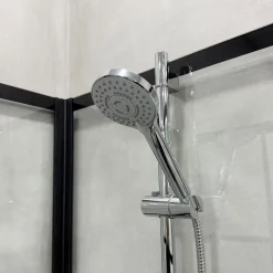 Suihkukaappi Bathlife Betrakta, 70x90cm / 90x70cm, suora, kirkas lasi, musta kehys