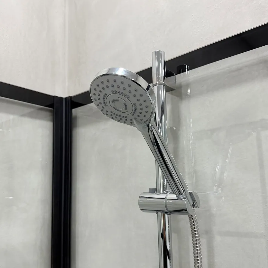 Suihkukaappi Bathlife Betrakta, 70x90cm / 90x70cm, suora, kirkas lasi, musta kehys