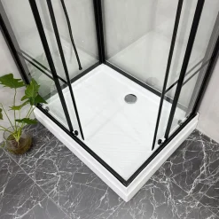 Suihkukaappi Bathlife Betrakta, 70x90cm / 90x70cm, suora, kirkas lasi, musta kehys