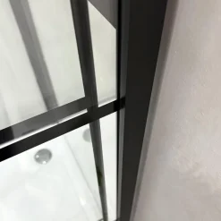 Suihkukaappi Bathlife Betrakta, 70x90cm / 90x70cm, suora, kirkas lasi, musta kehys