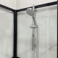 Suihkukaappi Bathlife Betrakta, 70x90cm / 90x70cm, suora, kirkas lasi, musta kehys